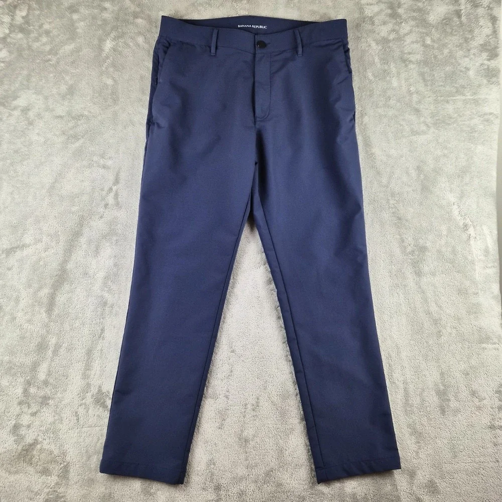 Banana Republic Golf Pants Mens 32x30 Blue Performance Stretch Chino Lightweight